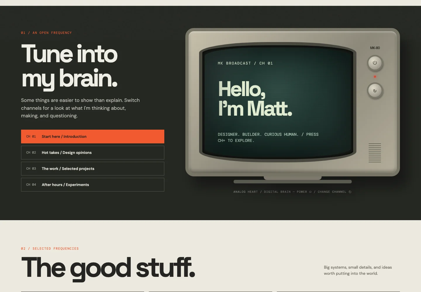 The original prototype showing its retro television and channel controls.